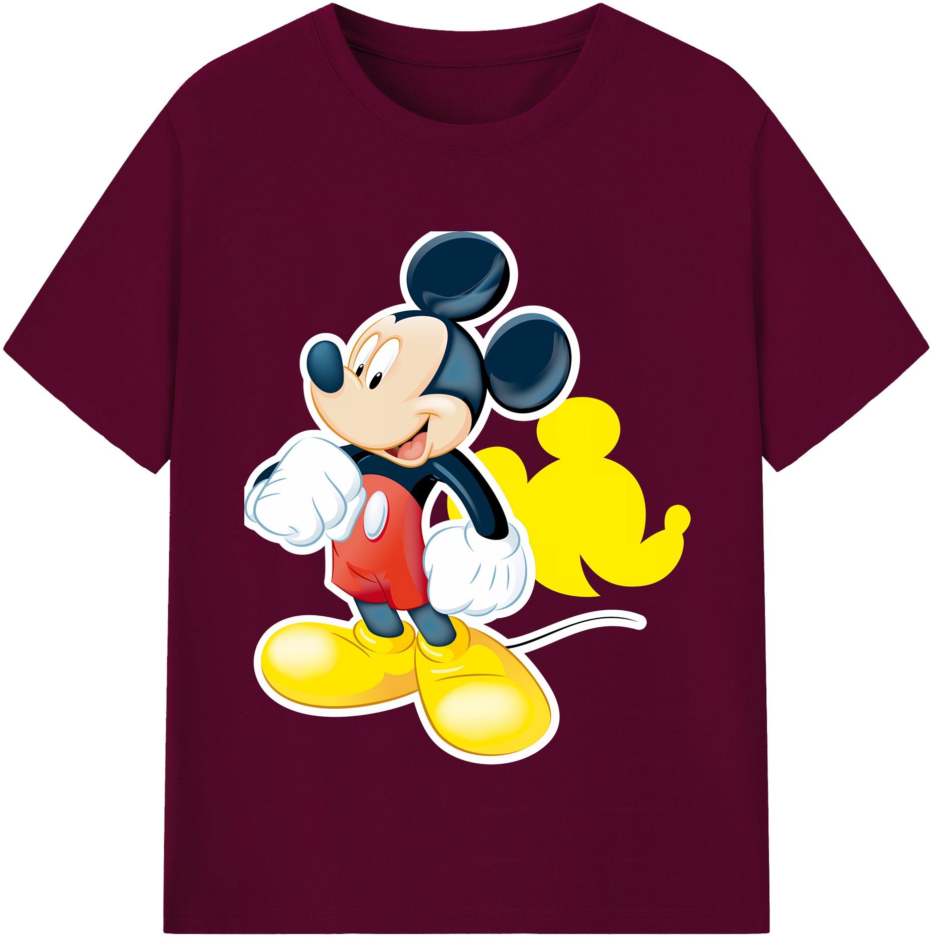 ミッキーマウス Mickey Mouse レディースカジュアルプリントTシャツ（綿100％）
